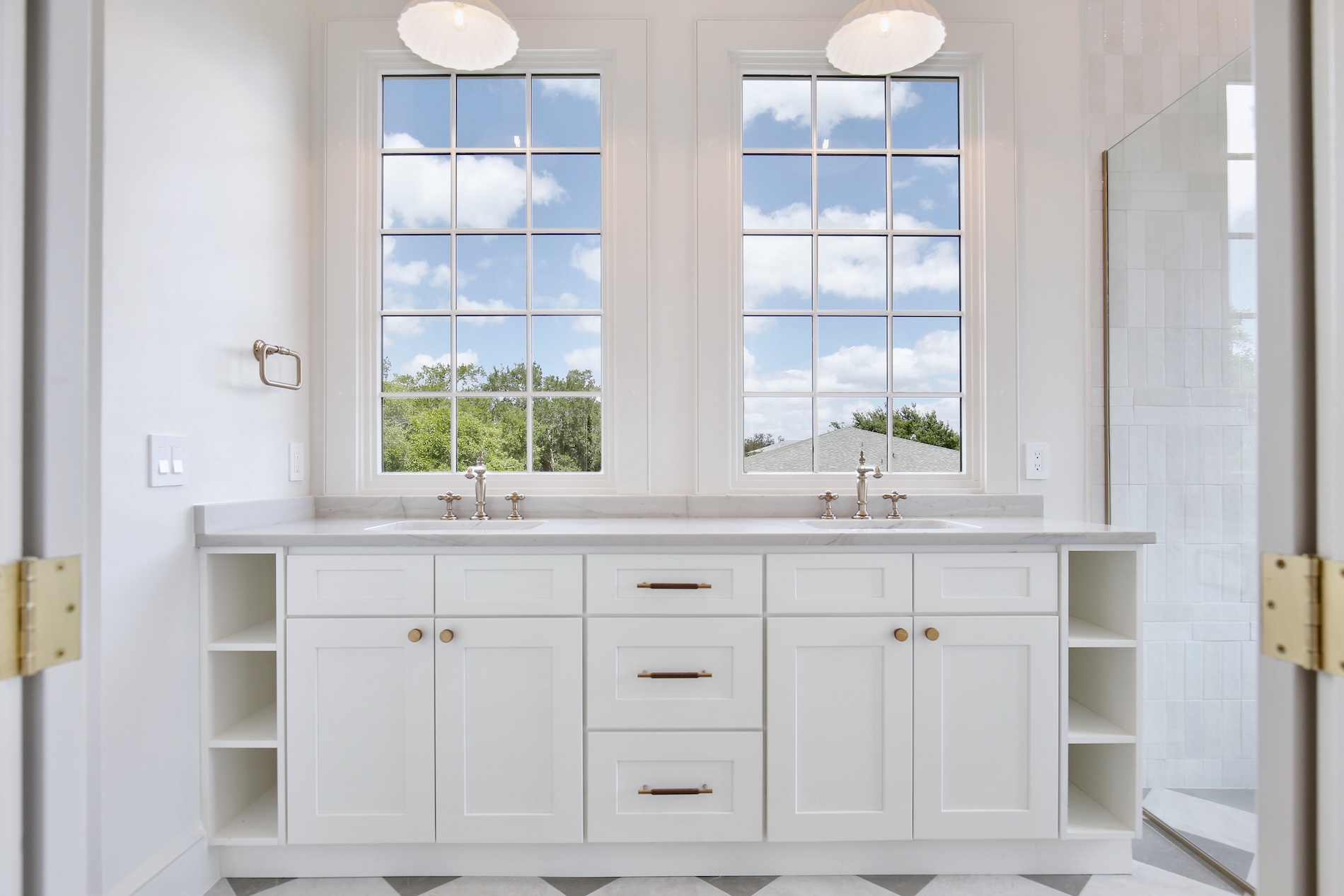 Custom residential bathroom cabinets and countertop design